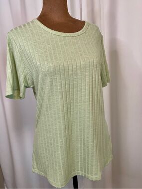 Vintage America Light Green Ribbed Short Sleeve Tee